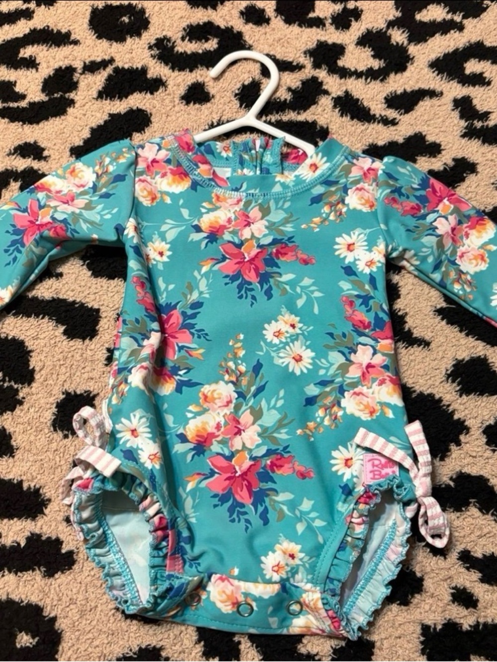 Ruffle Butts floral one piece swim 0-3months